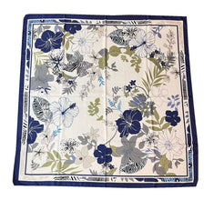110cm Twill Floral Print Silk Scarf